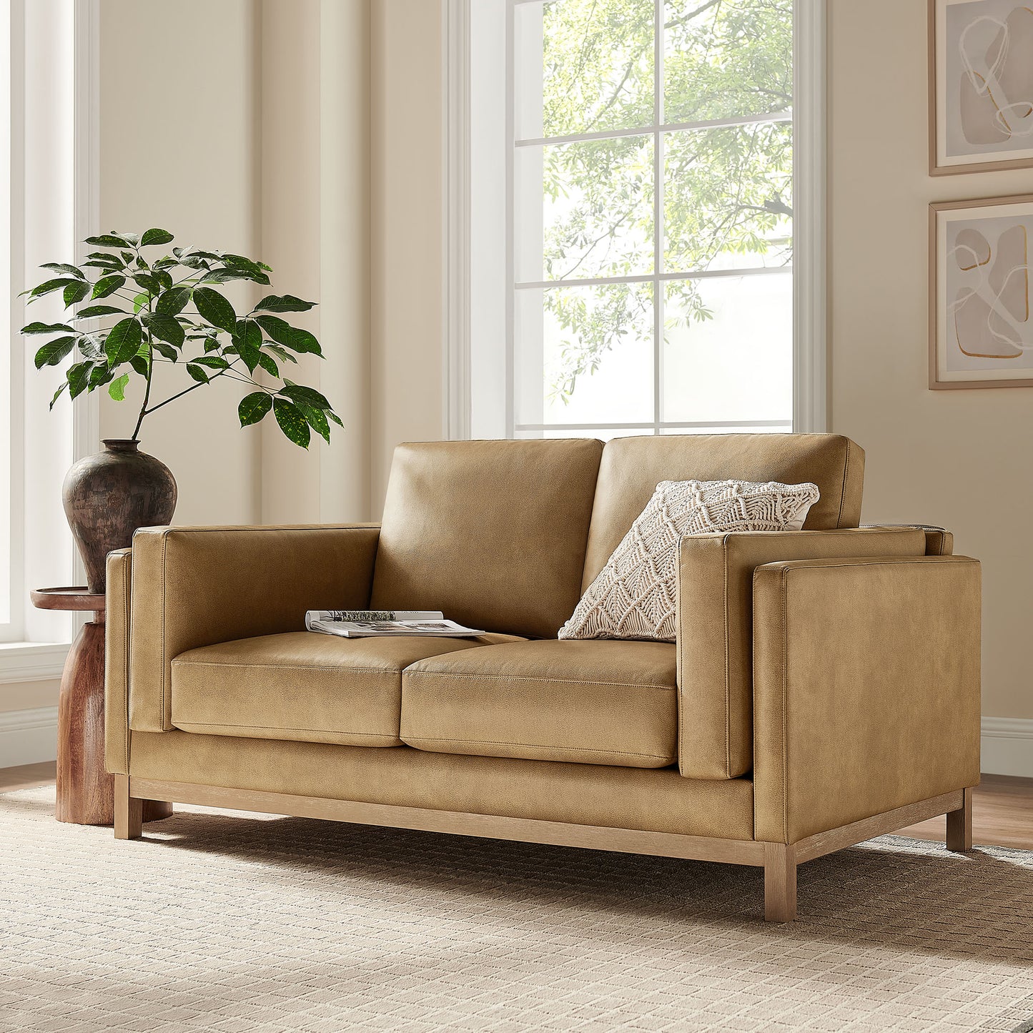 Roscoe 63 inch Vegan Leather Loveseat by Modway