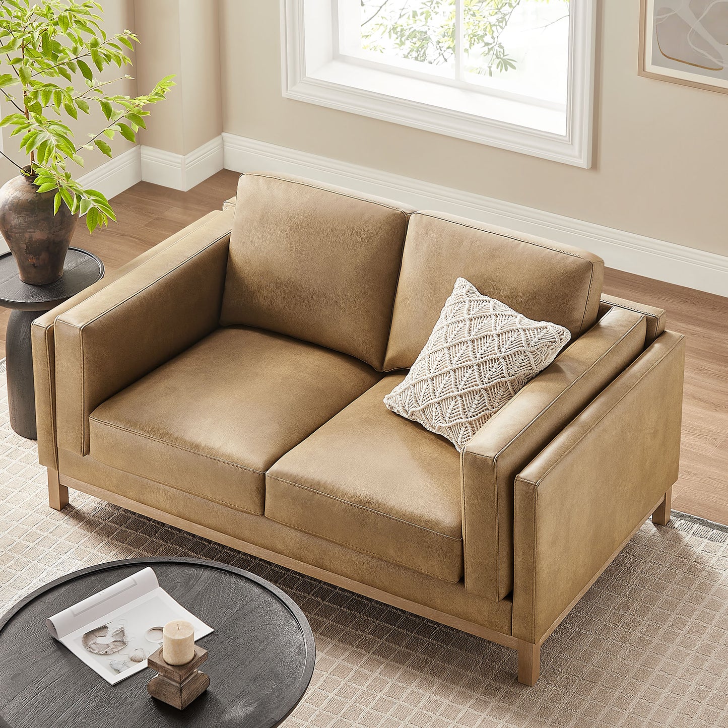 Roscoe 63 inch Vegan Leather Loveseat by Modway
