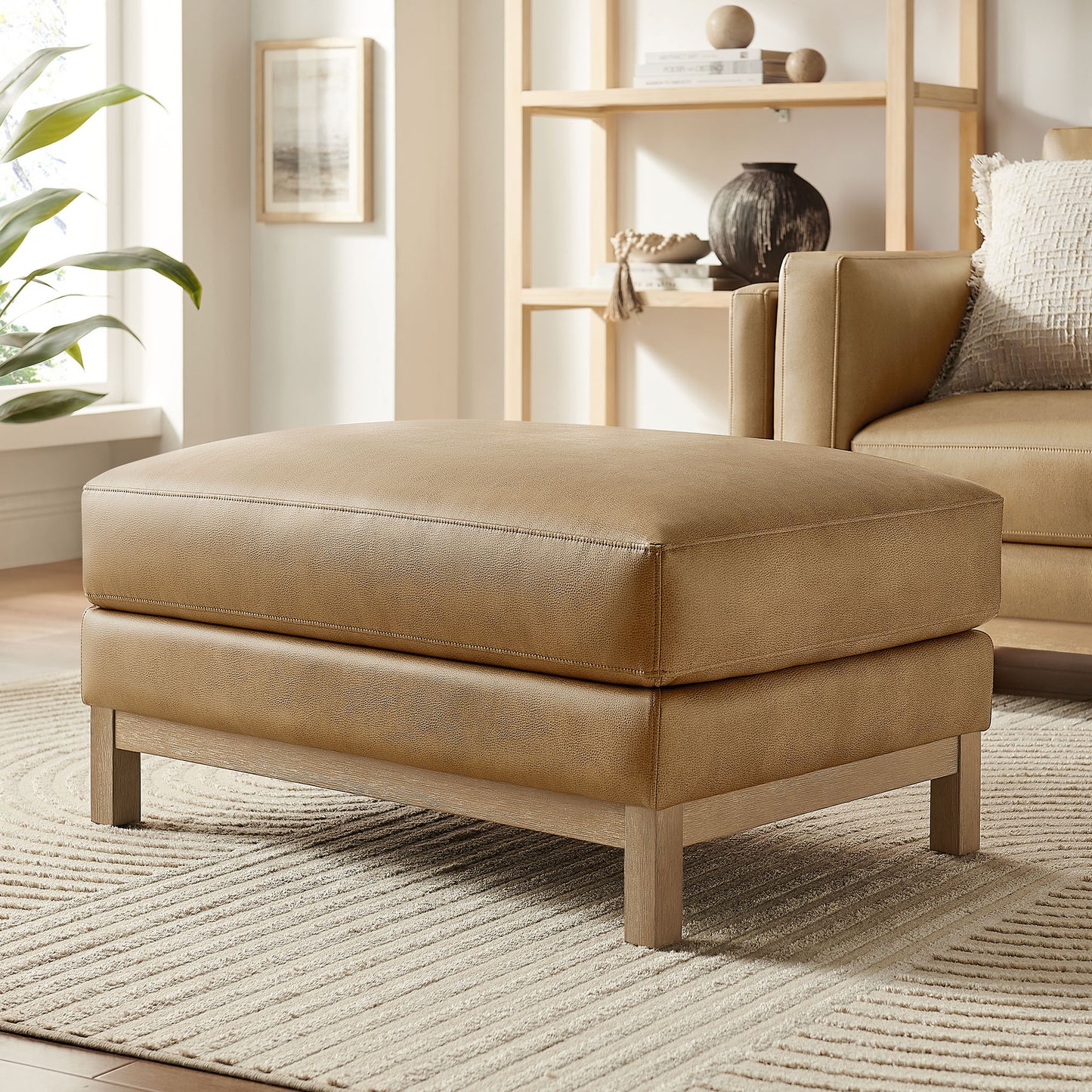 Roscoe Vegan Leather Ottoman by Modway