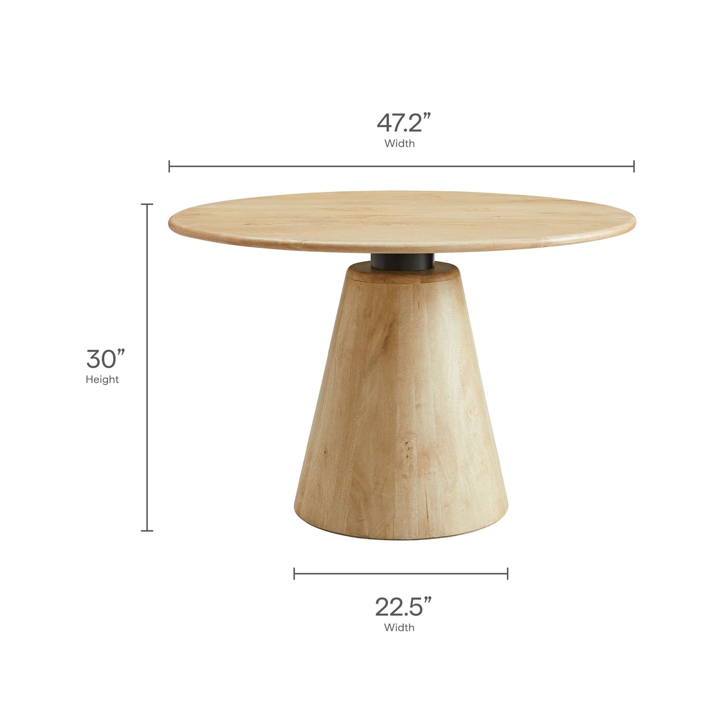 Sabelle 47" Round Wood Dining Table by Modway | Dining Tables | Modishstore - 8