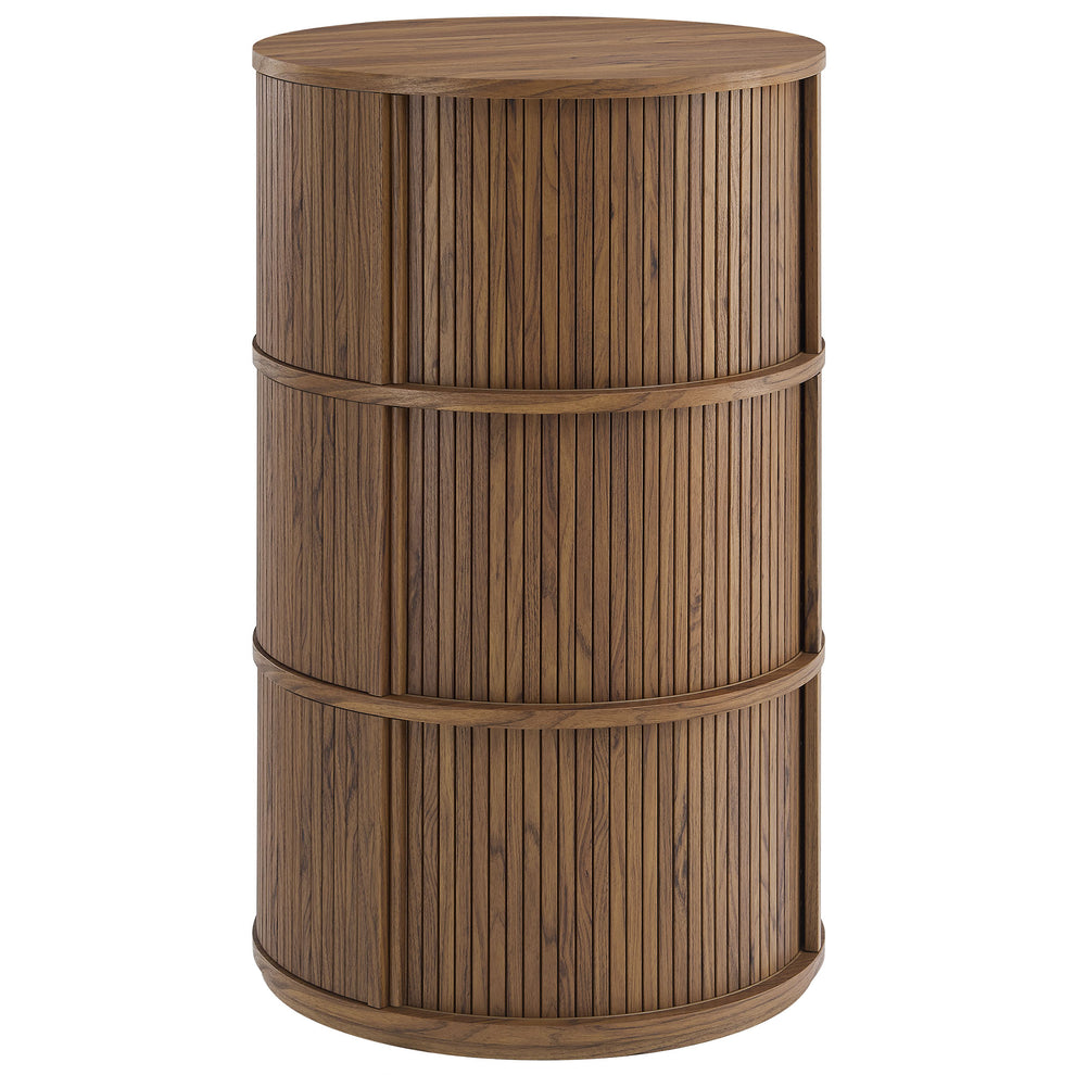 Clement Round Pedestal Stand Storage Table With Sliding Tambour Doors by Modway | Cabinests | Modishstore - 2