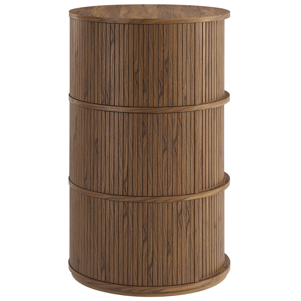 Clement Round Pedestal Stand Storage Table With Sliding Tambour Doors by Modway | Cabinests | Modishstore - 3