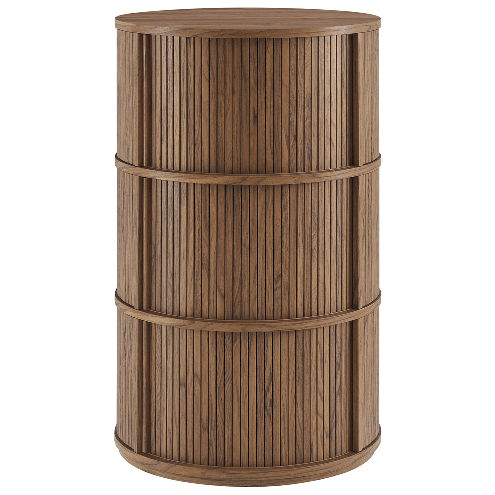 Clement Round Pedestal Stand Storage Table With Sliding Tambour Doors by Modway | Cabinests | Modishstore - 7