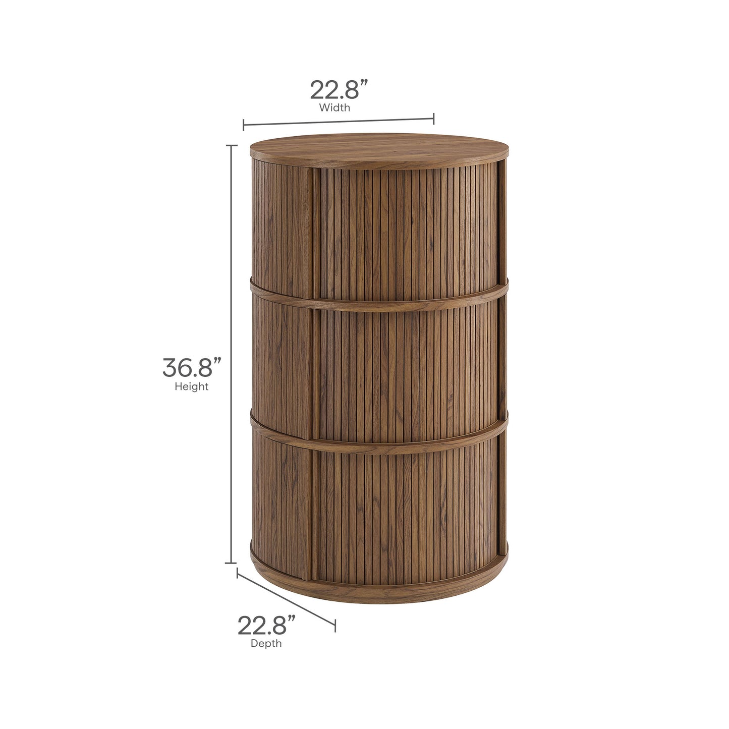 Clement Round Pedestal Stand Storage Table With Sliding Tambour Doors by Modway | Cabinests | Modishstore - 12