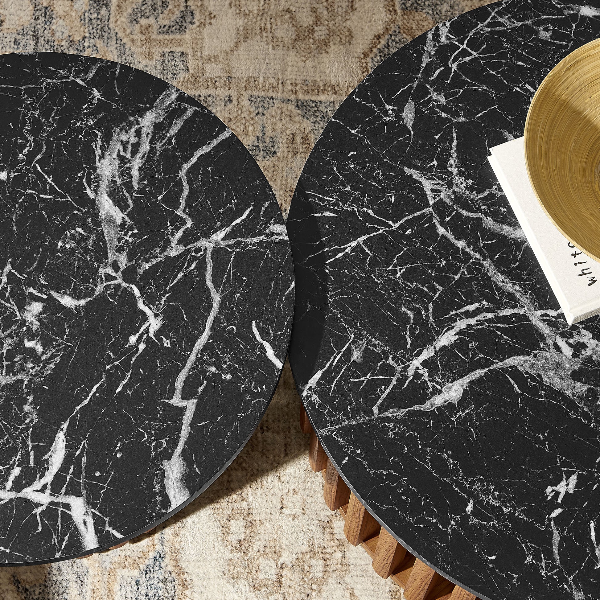 Fortitude Round Faux Marble Top Nesting Coffee Table Set by Modway | Coffee Tables | Modishstore - 3