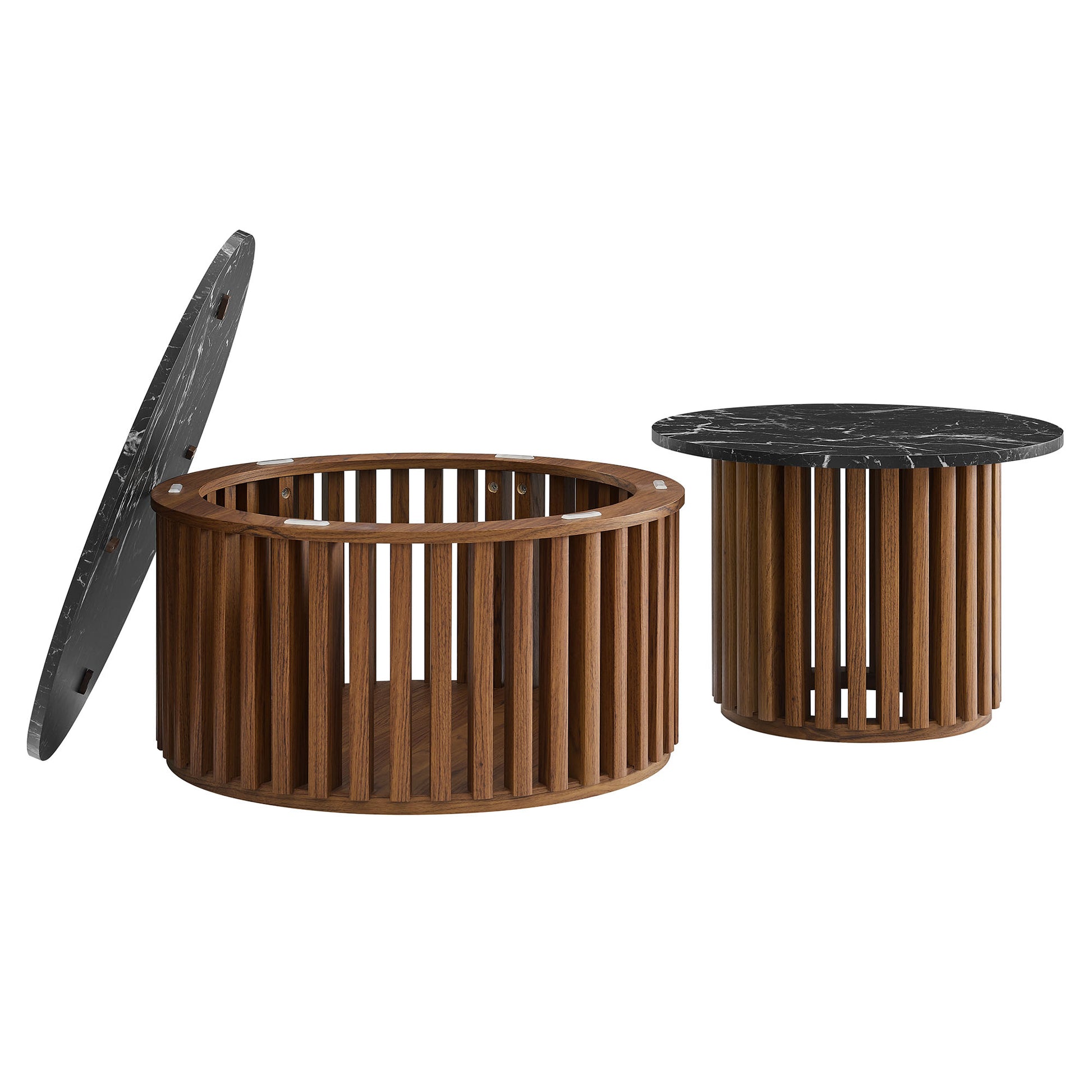 Fortitude Round Faux Marble Top Nesting Coffee Table Set by Modway | Coffee Tables | Modishstore - 5