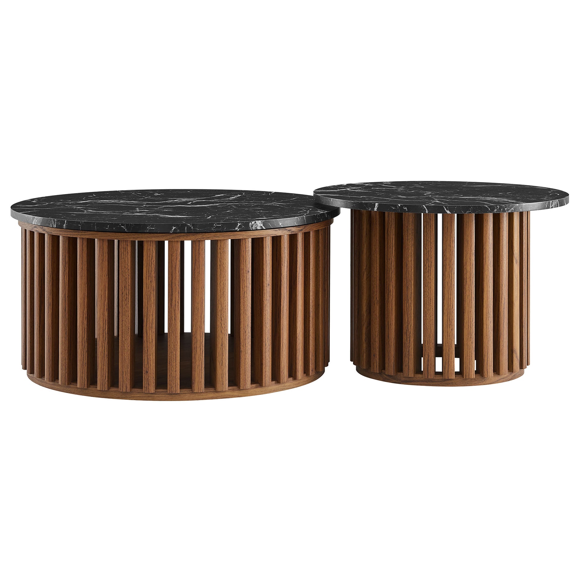 Fortitude Round Faux Marble Top Nesting Coffee Table Set by Modway | Coffee Tables | Modishstore - 7