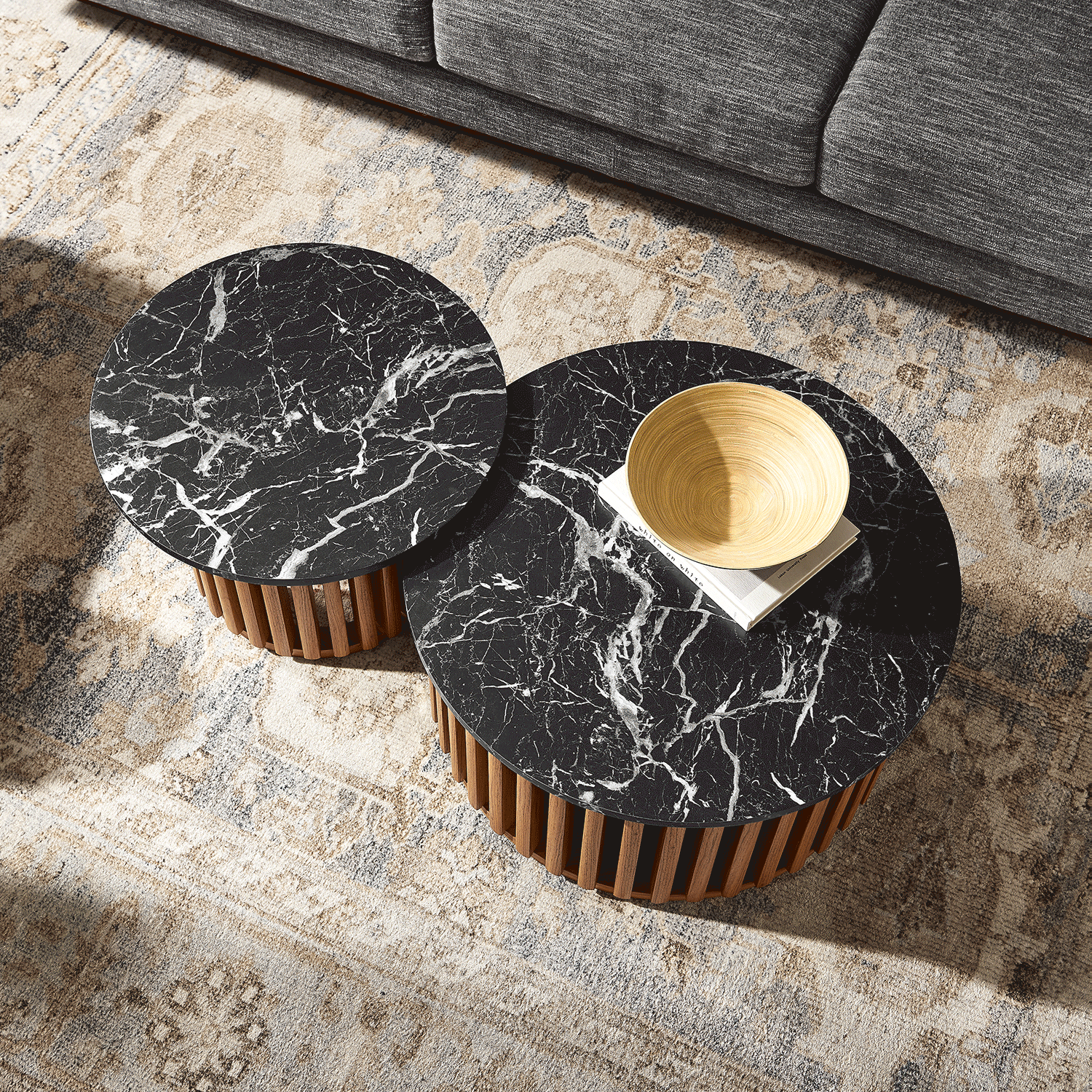 Fortitude Round Faux Marble Top Nesting Coffee Table Set by Modway | Coffee Tables | Modishstore - 11