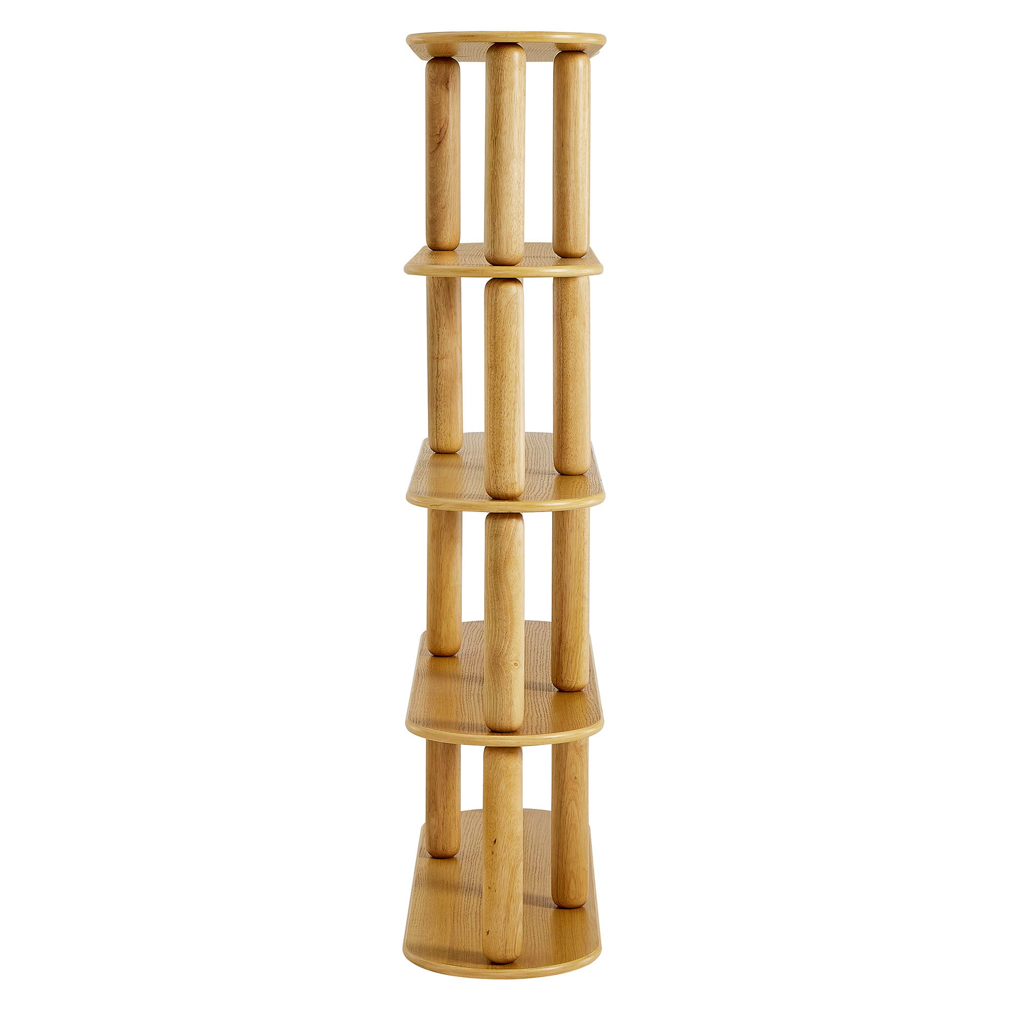 Arcus 4-Tier Oval Wood Bookshelf - Thumbnail 5
