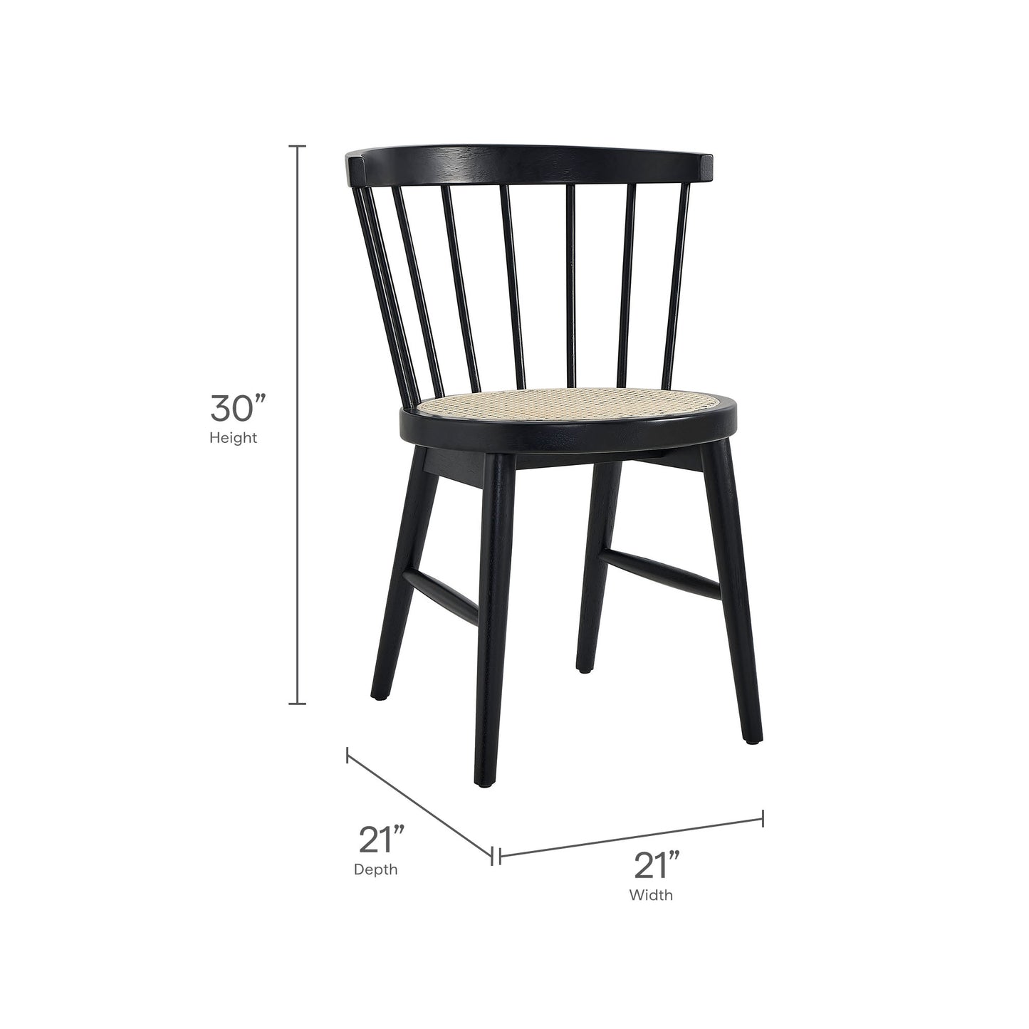 Lykke Curved Spindle Back Dining Chairs Set of 2 by Modway | Dining Chairs | Modishstore - 10