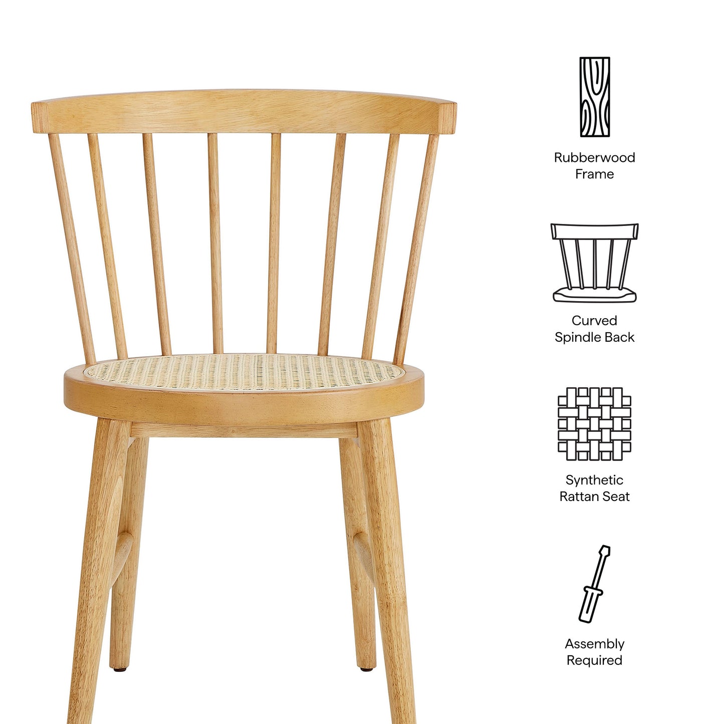 Lykke Curved Spindle Back Dining Chairs Set of 2 by Modway | Dining Chairs | Modishstore - 19