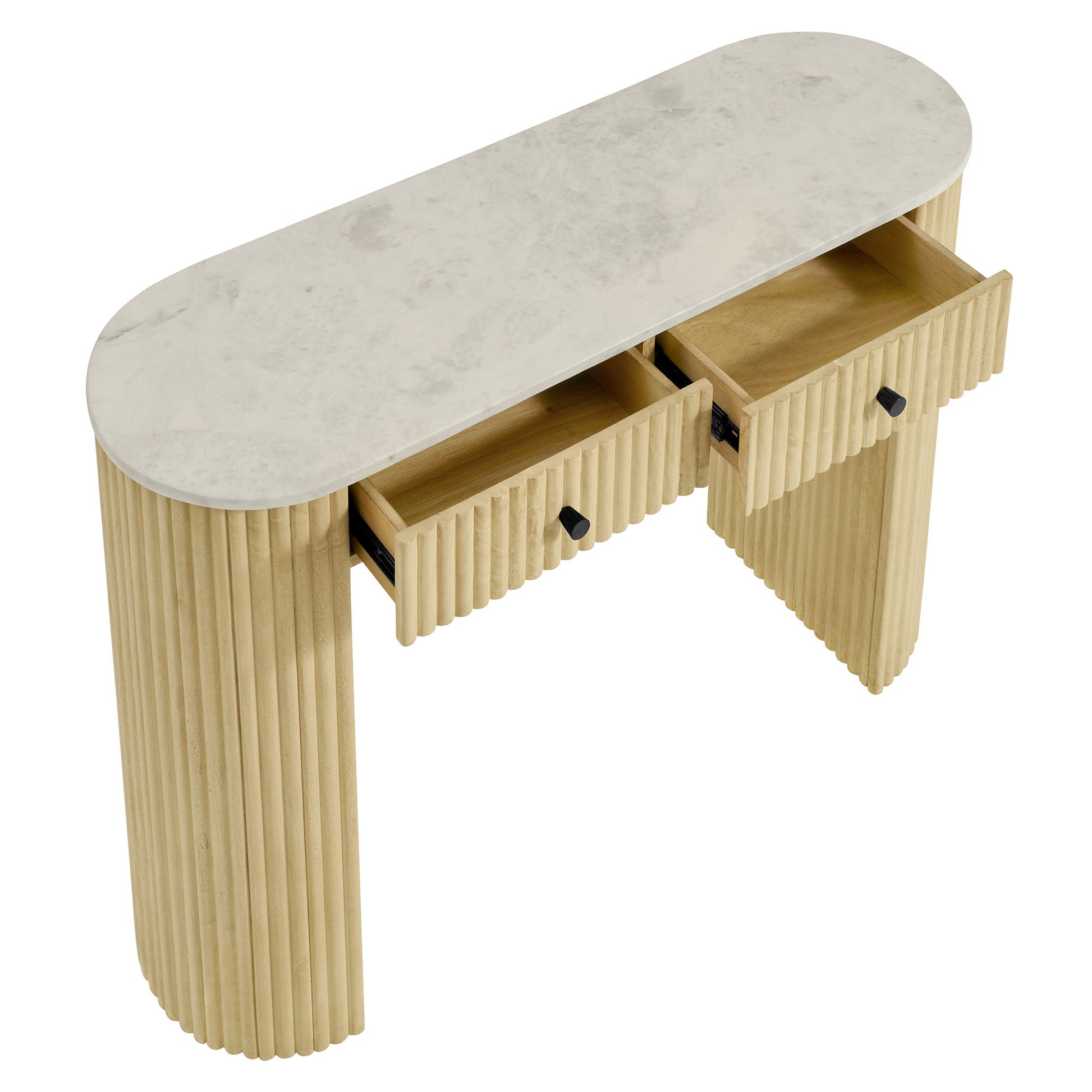 Caldera 42" Curved Solid Wood and Marble Console Table by Modway | Console Tablees | Modishstore - 5