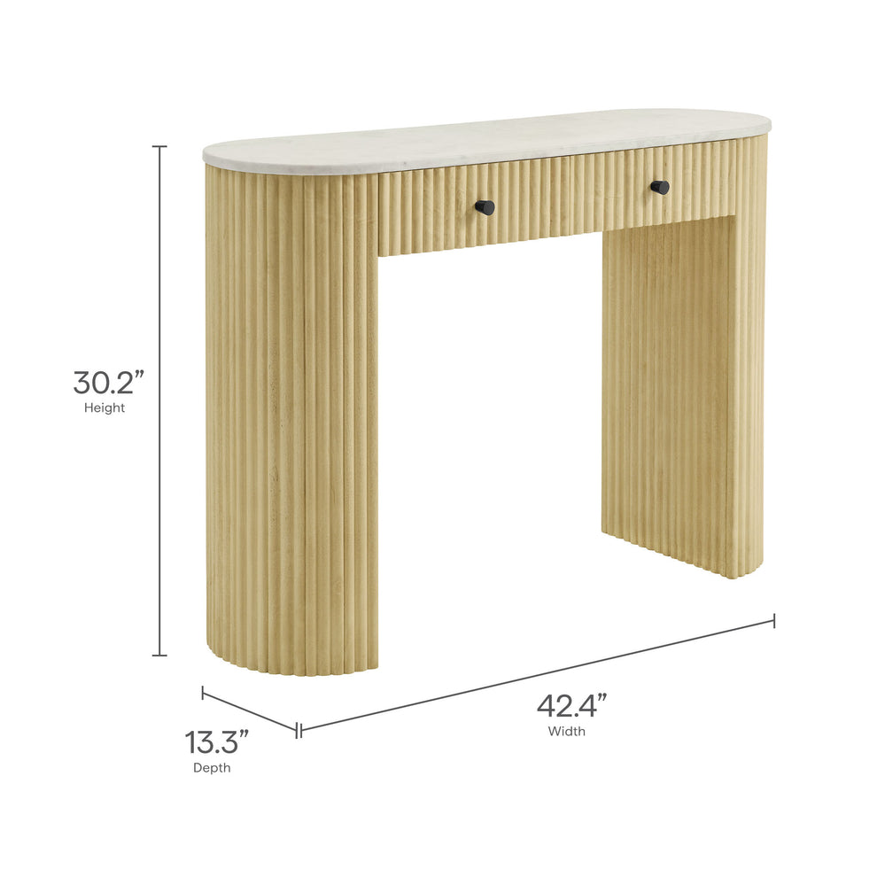 Caldera 42" Curved Solid Wood and Marble Console Table by Modway | Console Tablees | Modishstore - 9