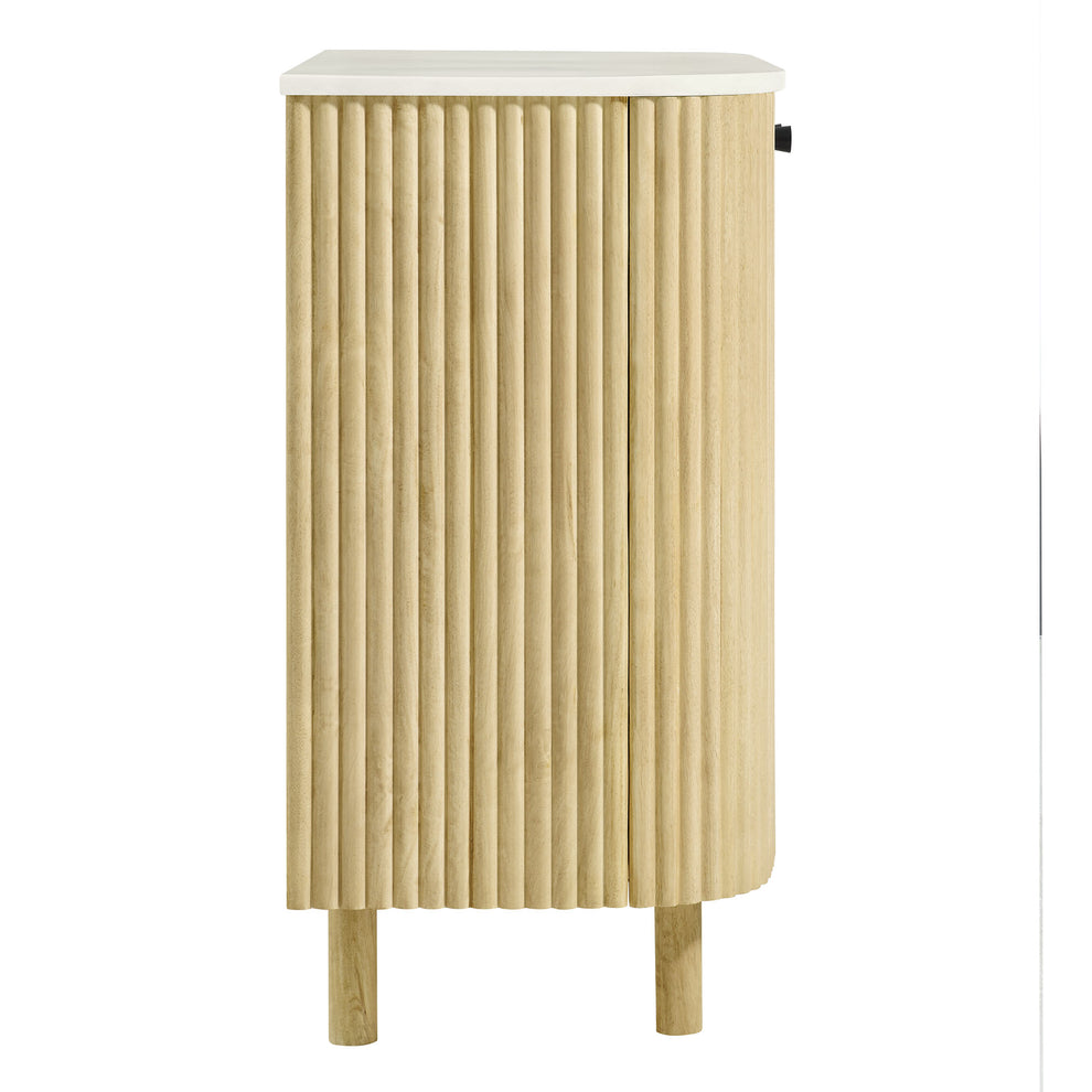 Caldera 33" Curved Solid Wood and Marble Accent Storage Cabinet by Modway | Cabinests | Modishstore - 3