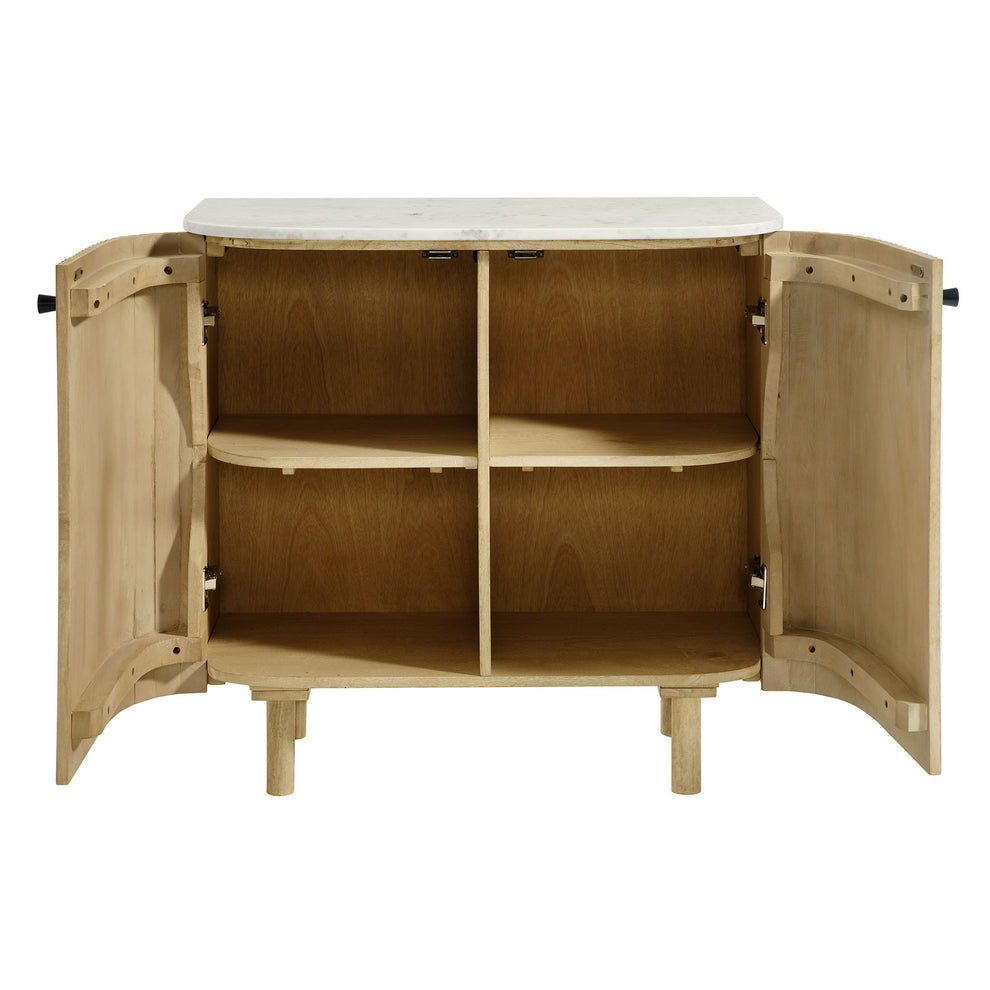Caldera 33" Curved Solid Wood and Marble Accent Storage Cabinet by Modway | Cabinests | Modishstore - 5