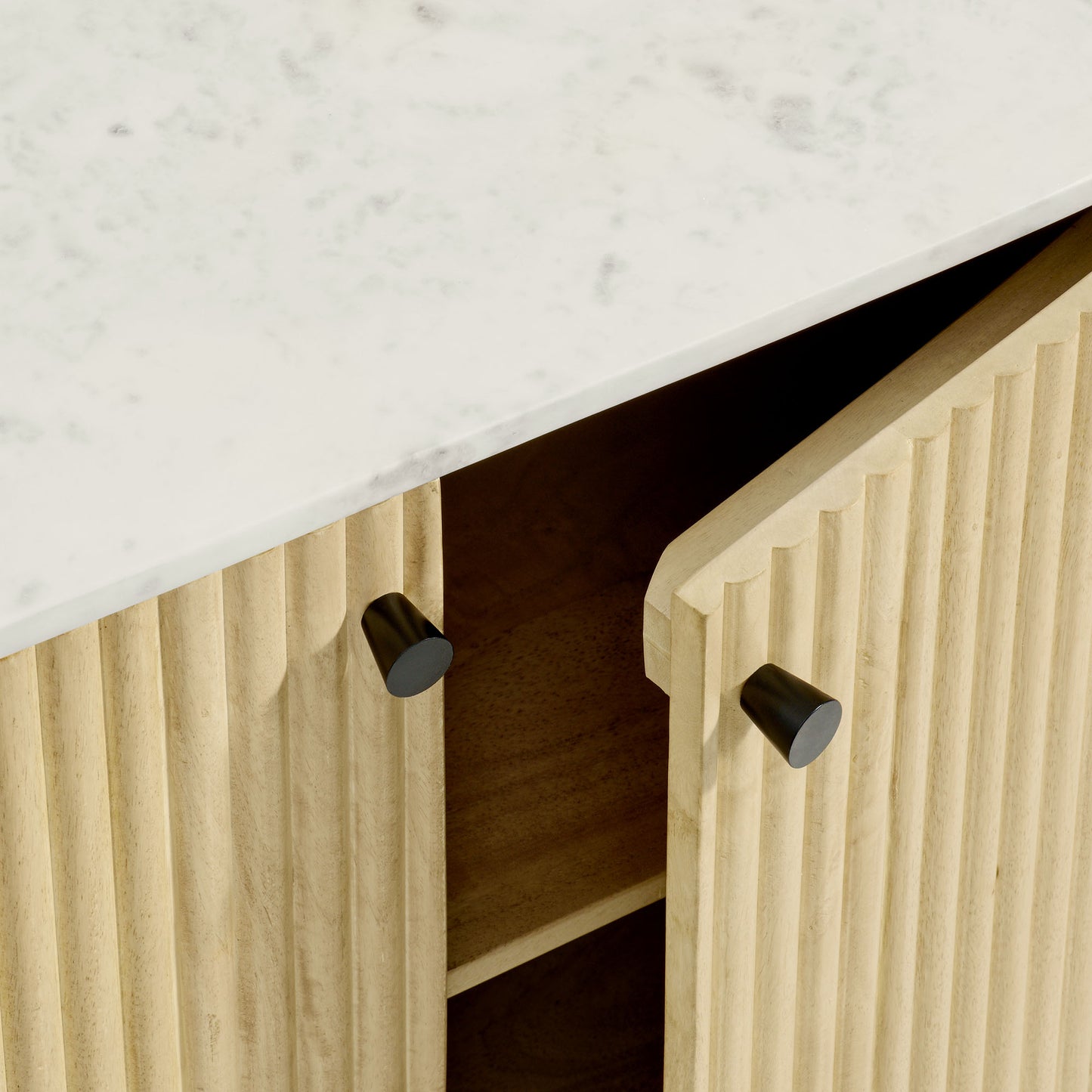 Caldera 33" Curved Solid Wood and Marble Accent Storage Cabinet by Modway | Cabinests | Modishstore - 6