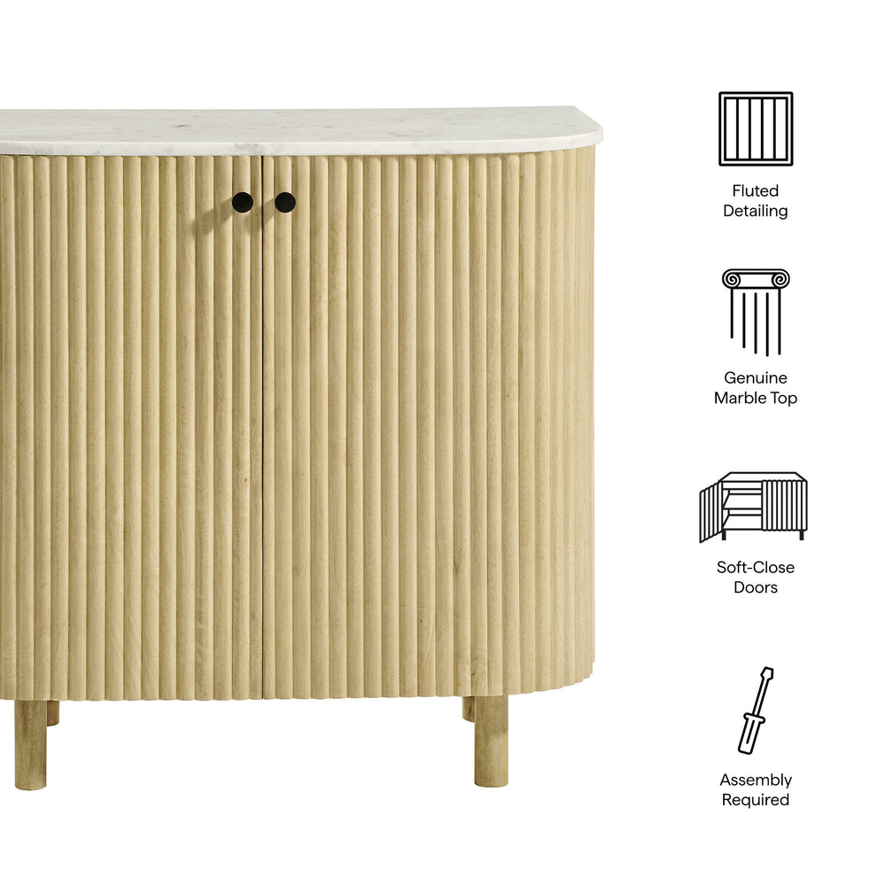 Caldera 33" Curved Solid Wood and Marble Accent Storage Cabinet by Modway | Cabinests | Modishstore - 8