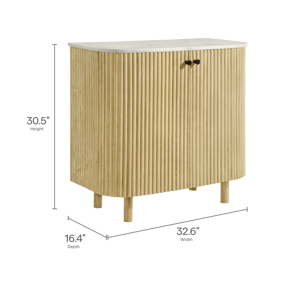 Caldera 33" Curved Solid Wood and Marble Accent Storage Cabinet by Modway | Cabinests | Modishstore - 9