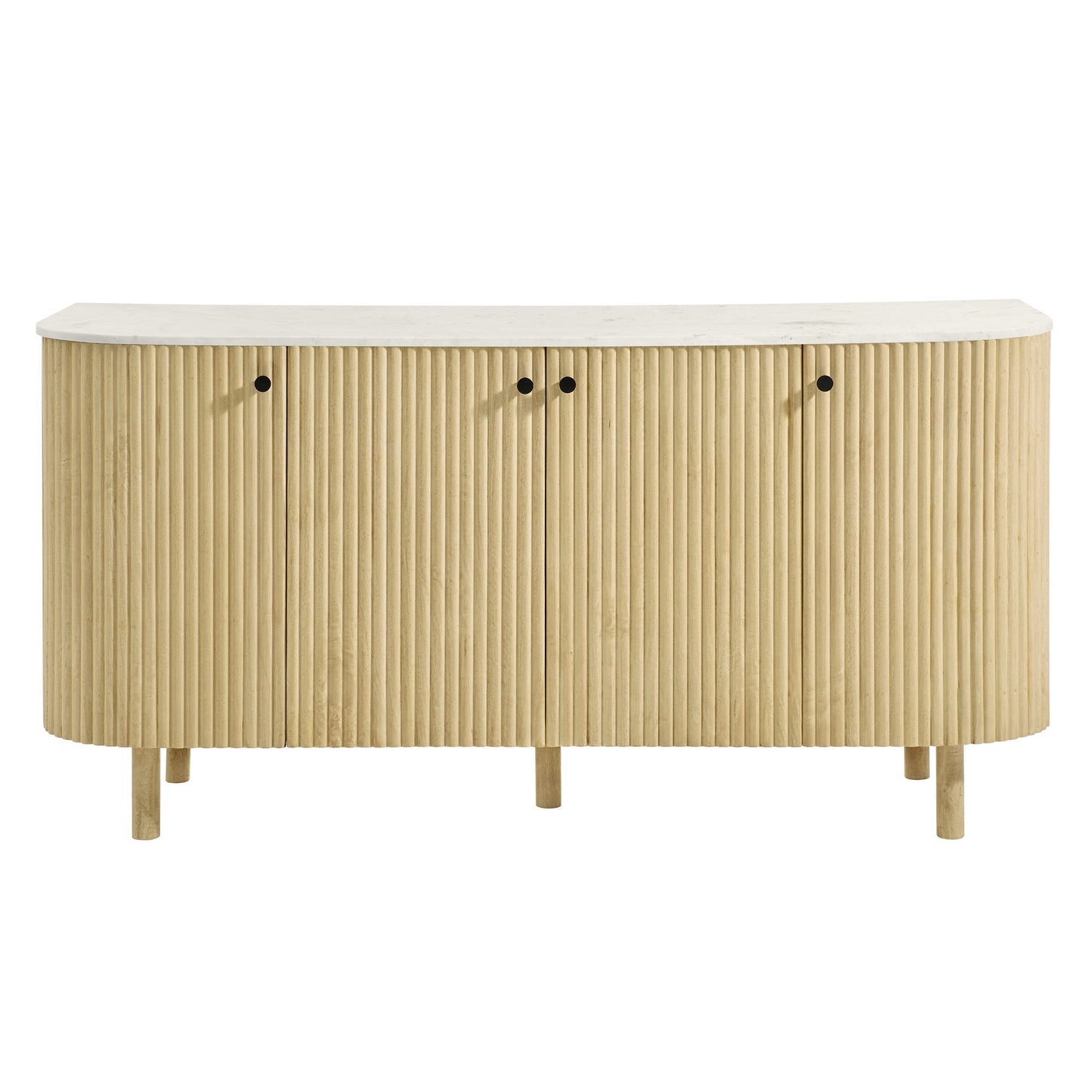 Caldera 60" Curved Solid Wood and Marble Sideboard Storage Cabinet by Modway | Sideboards | Modishstore - 4