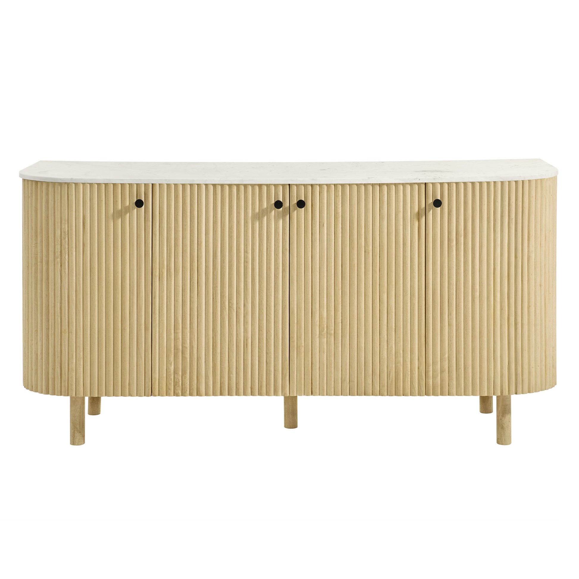 Caldera 60" Curved Solid Wood and Marble Sideboard Storage Cabinet by Modway | Sideboards | Modishstore - 4