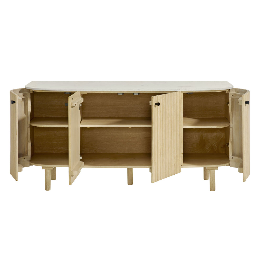 Caldera 60" Curved Solid Wood and Marble Sideboard Storage Cabinet by Modway | Sideboards | Modishstore - 5