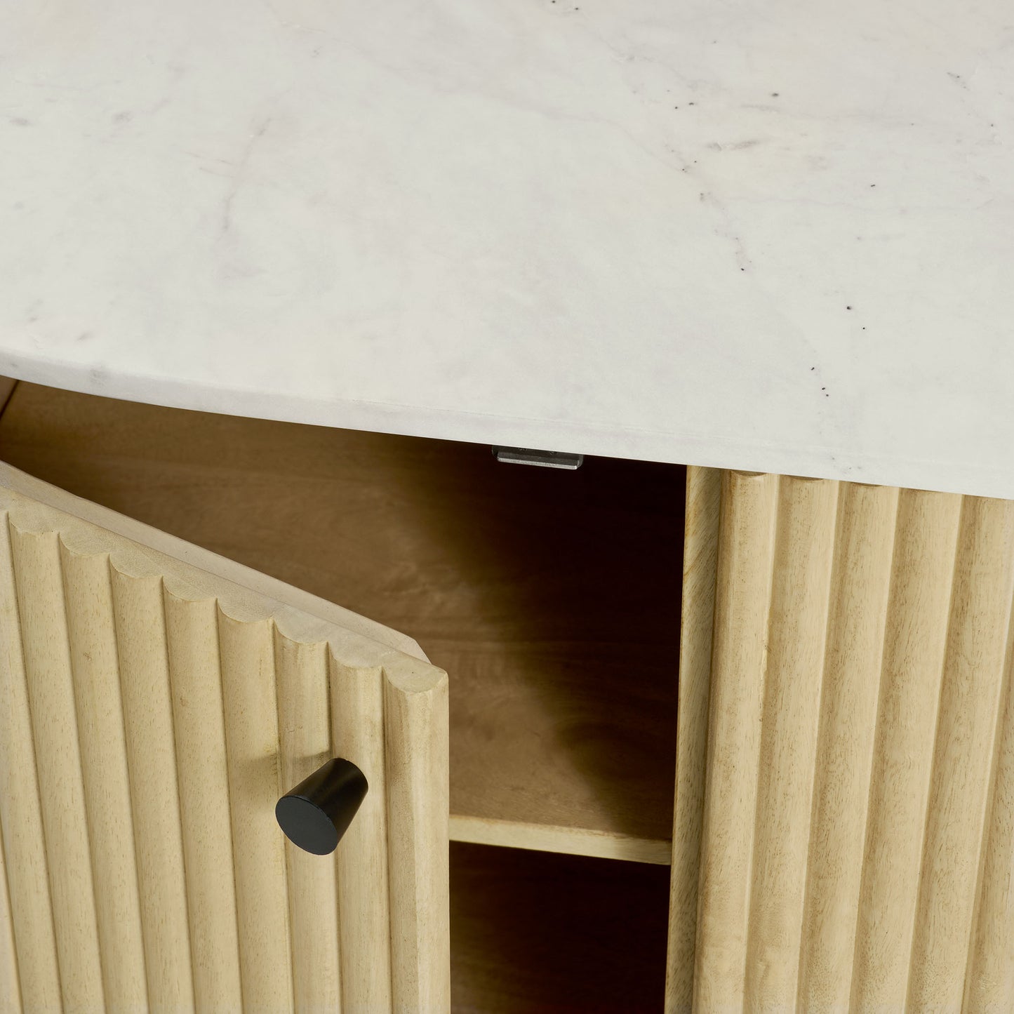 Caldera 60" Curved Solid Wood and Marble Sideboard Storage Cabinet by Modway | Sideboards | Modishstore - 6