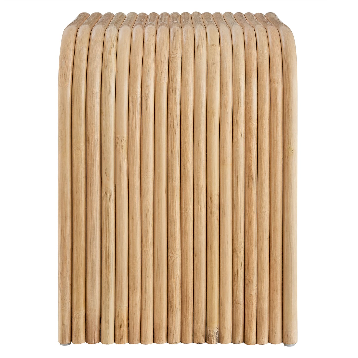 Eve Curved Natural Rattan Side Table by Modway
