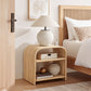 Eve Curved Natural Rattan Side Table by Modway