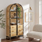 Jane 71 Inch Tall Arched Natural Rattan Bookshelf by Modway