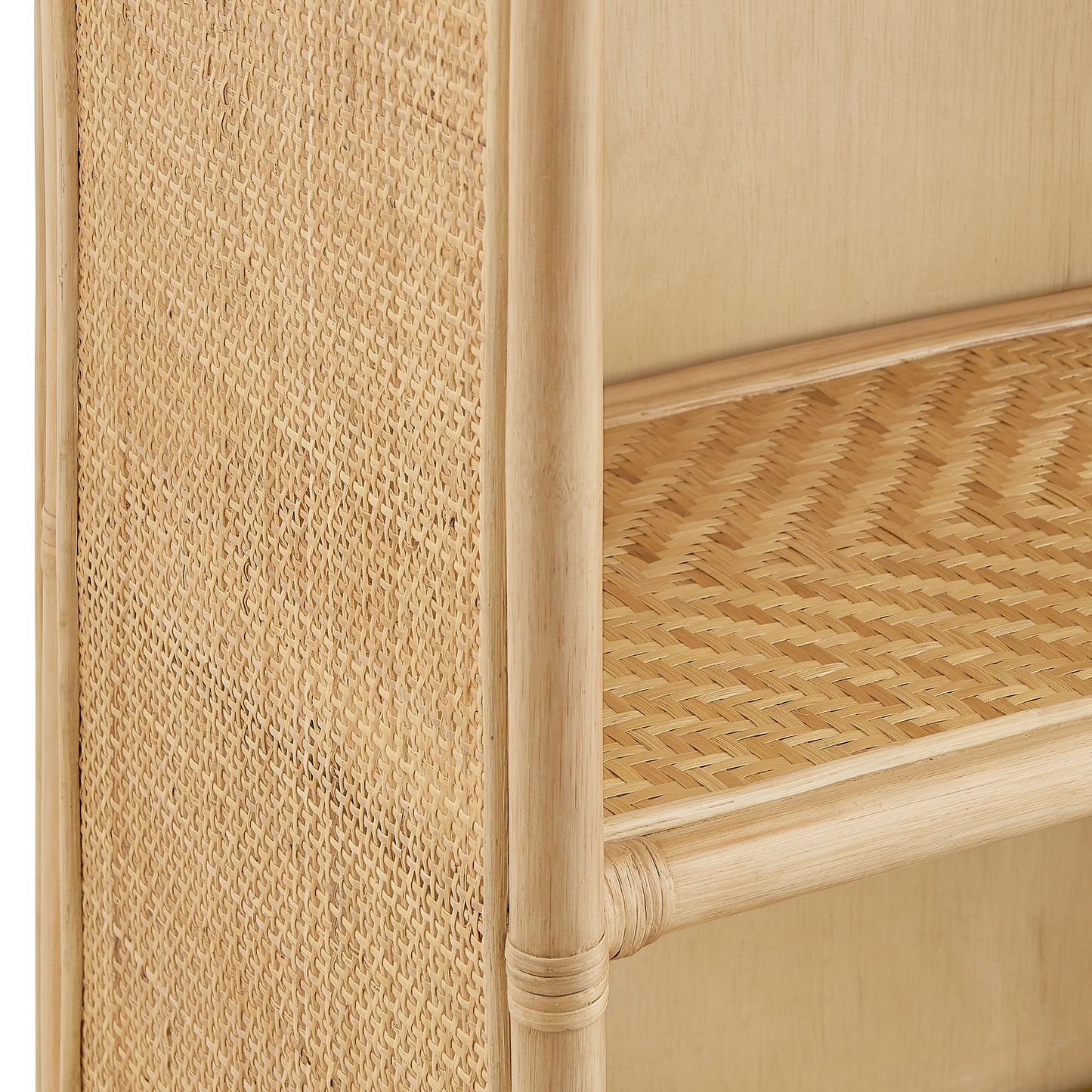 Jane 71 Inch Tall Arched Natural Rattan Bookshelf by Modway
