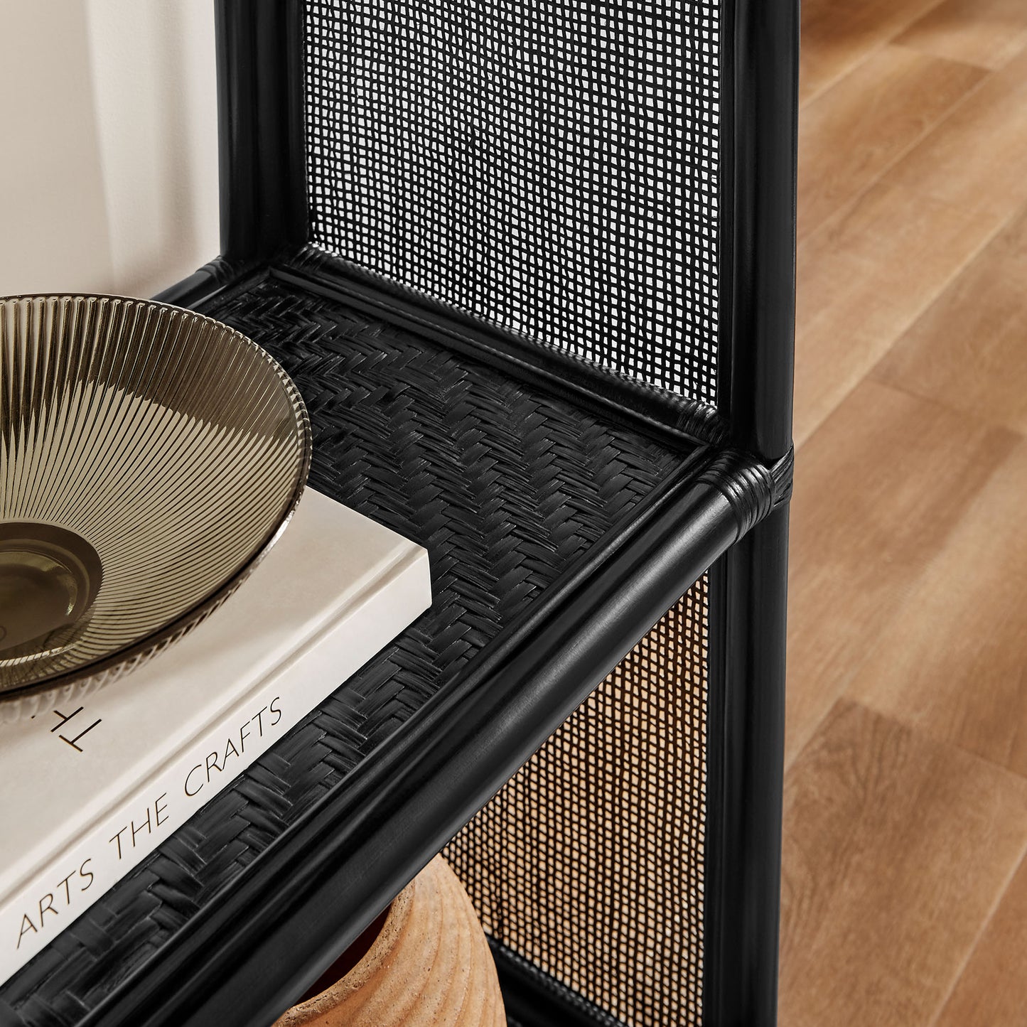 Celeste 67 Inch Tall Arched Natural Rattan Bookshelf by Modway