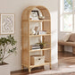Celeste 67 Inch Tall Arched Natural Rattan Bookshelf by Modway