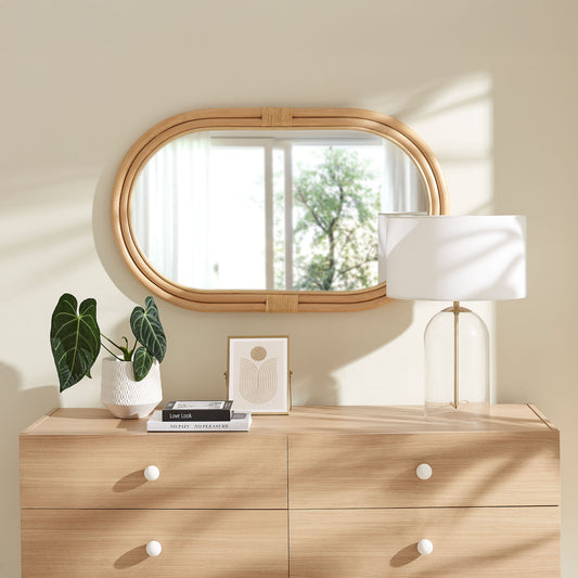 Corsica Oval Rattan Wall Mirror by Modway