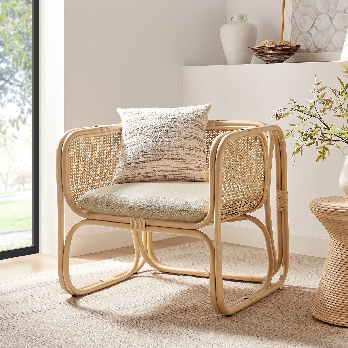 Ellis Natural Rattan Accent Armchair by Modway