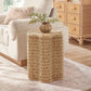 Erika Scalloped Natural Rattan Side Table by Modway