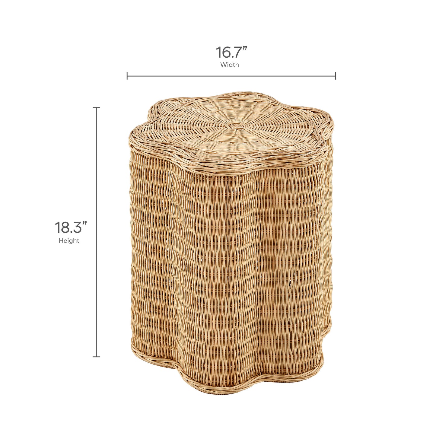 Erika Scalloped Natural Rattan Side Table by Modway