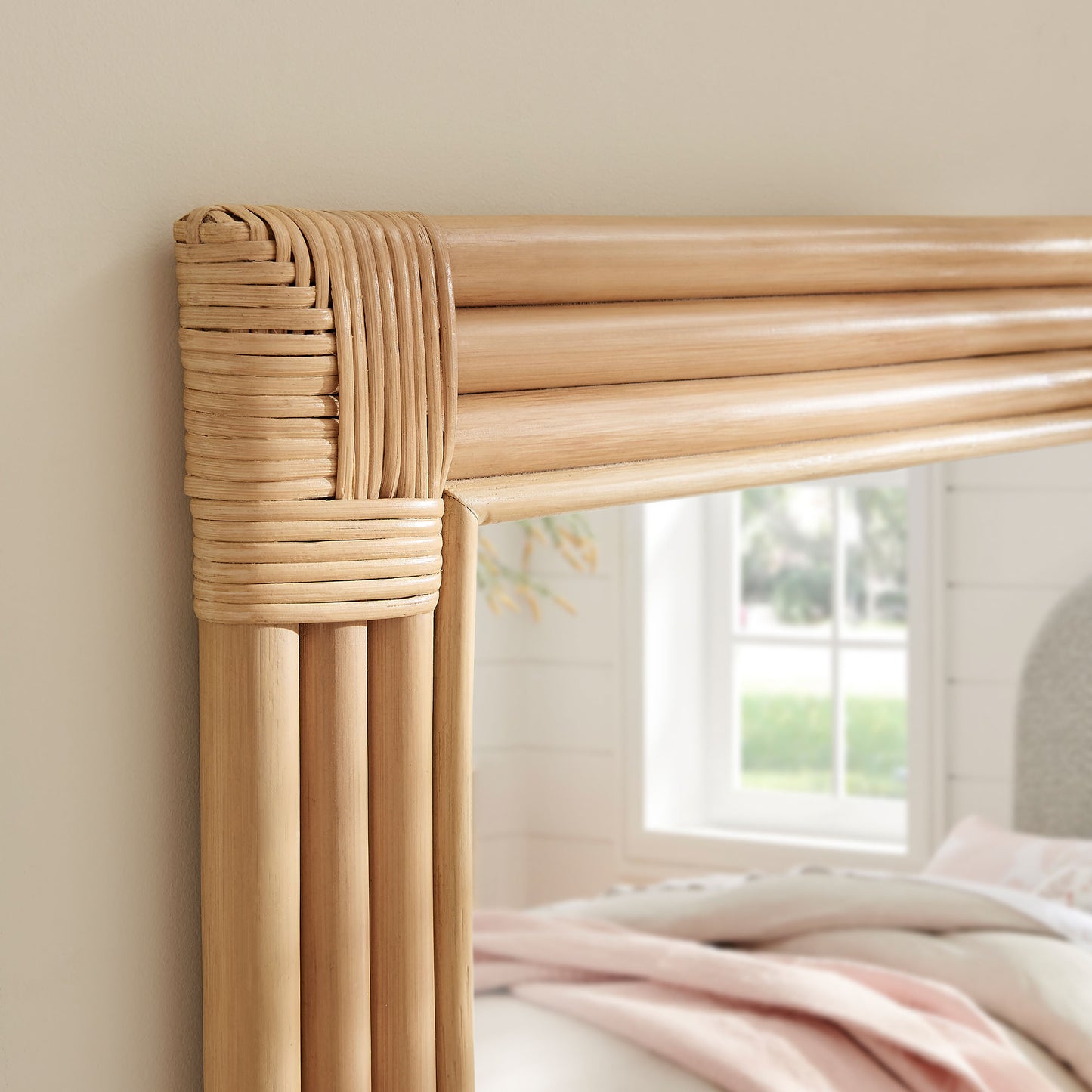 Corsica Curved Rectangle Rattan Wall Mirror by Modway