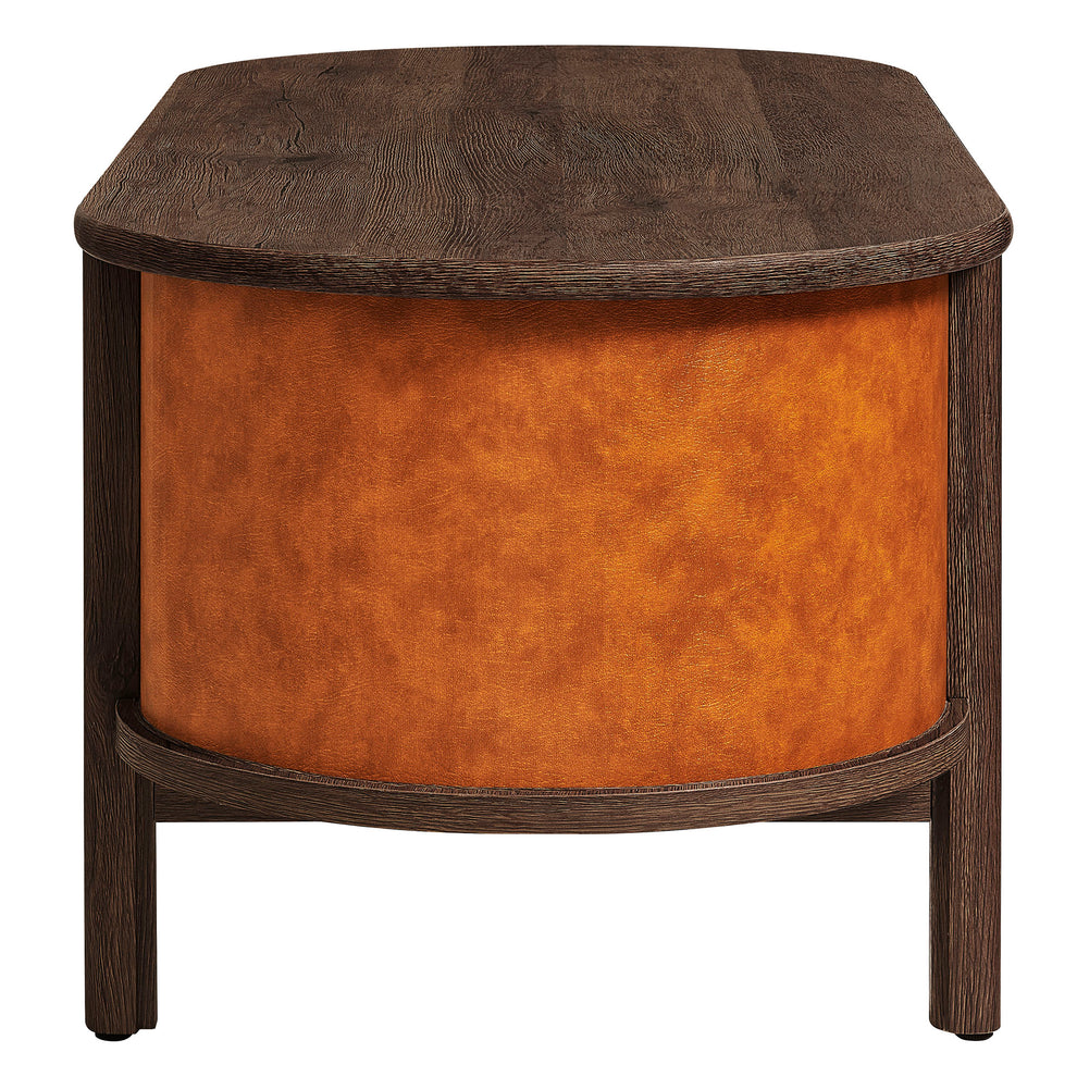 Coralie Curved Vegan Leather Oval Coffee Table by Modway | Accent Tables | Modishstore - 3