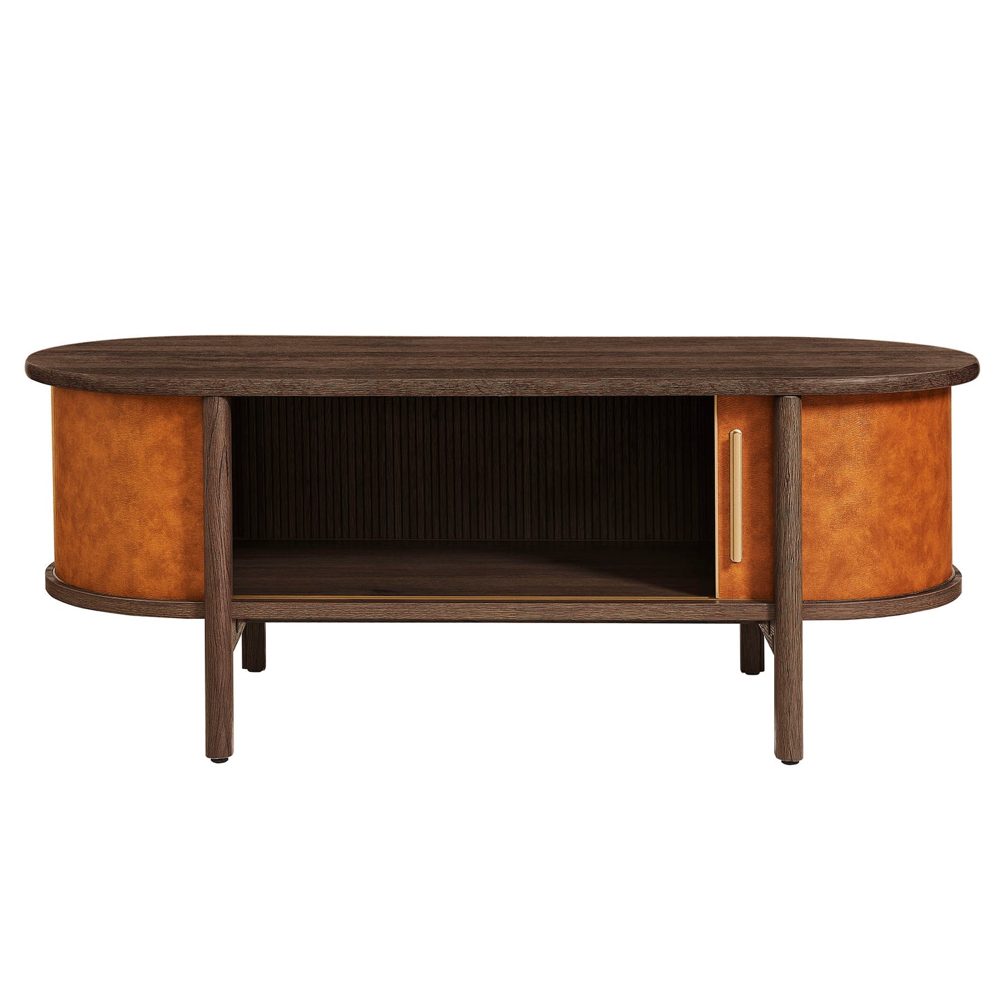 Coralie Curved Vegan Leather Oval Coffee Table by Modway | Accent Tables | Modishstore - 6