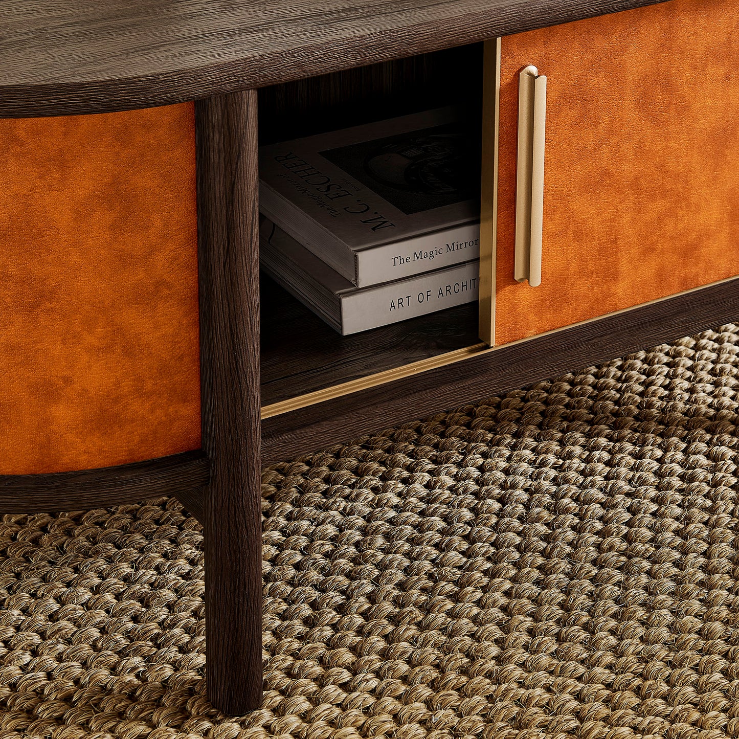 Coralie Curved Vegan Leather Oval Coffee Table by Modway | Accent Tables | Modishstore - 9