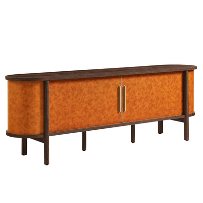 Coralie Curved 71" Vegan Leather Oval TV Stand by Modway | TV Stands | Modishstore - 2