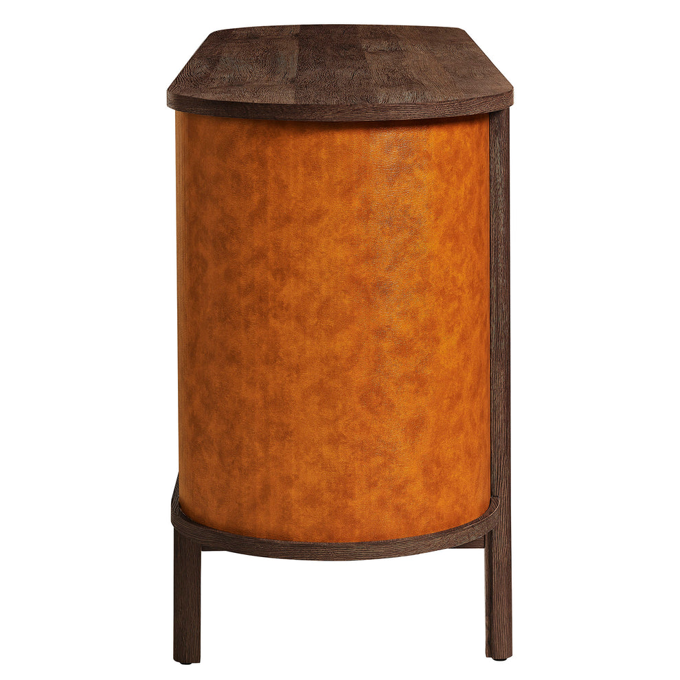 Coralie Curved 71" Vegan Leather Oval TV Stand by Modway | TV Stands | Modishstore - 3