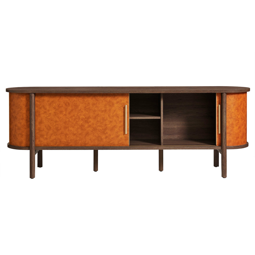 Coralie Curved 71" Vegan Leather Oval TV Stand by Modway | TV Stands | Modishstore - 5