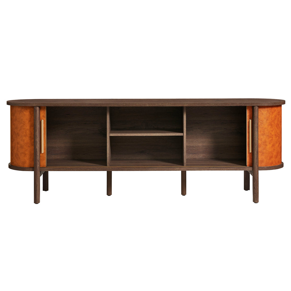Coralie Curved 71" Vegan Leather Oval TV Stand by Modway | TV Stands | Modishstore - 6