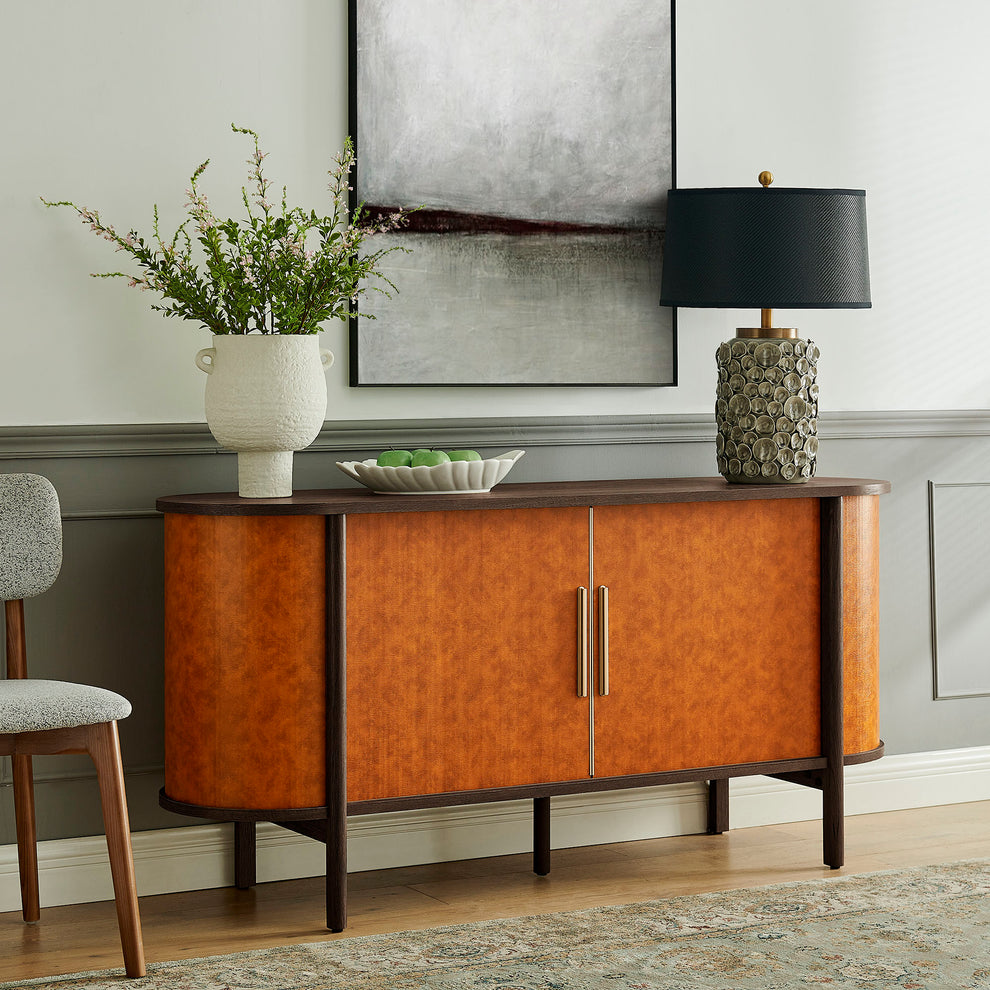 Coralie Curved Vegan Leather Oval Sideboard by Modway | Sideboards | Modishstore - 1