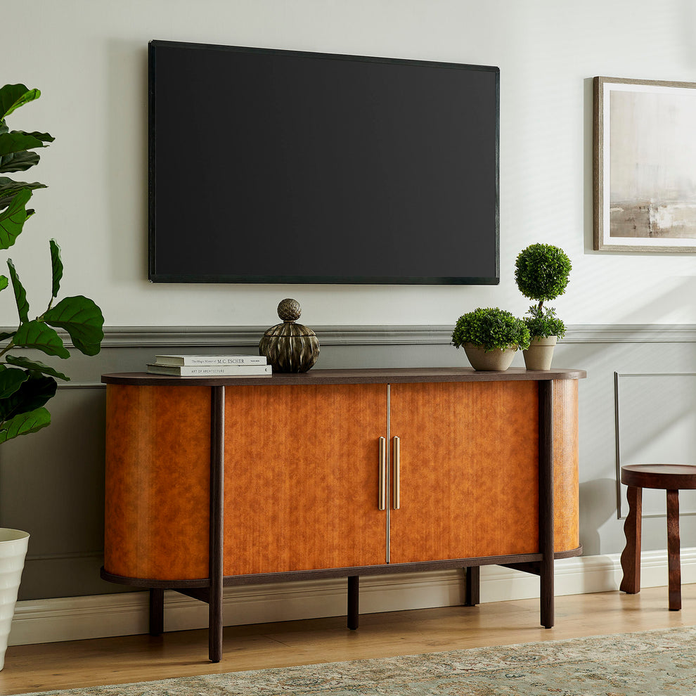 Coralie Curved Vegan Leather Oval Sideboard by Modway | Sideboards | Modishstore - 9