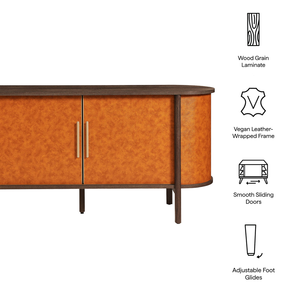 Coralie Curved Vegan Leather Oval Sideboard by Modway | Sideboards | Modishstore - 10