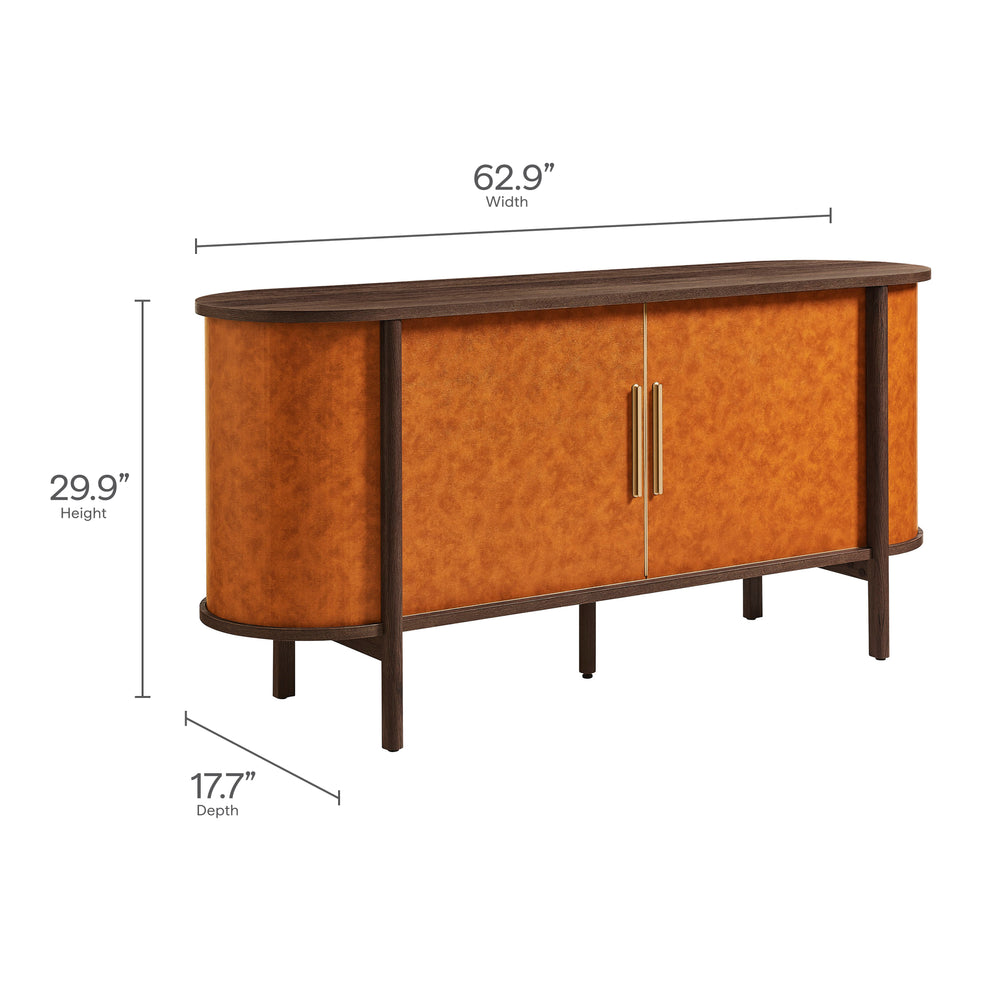 Coralie Curved Vegan Leather Oval Sideboard by Modway | Sideboards | Modishstore - 11