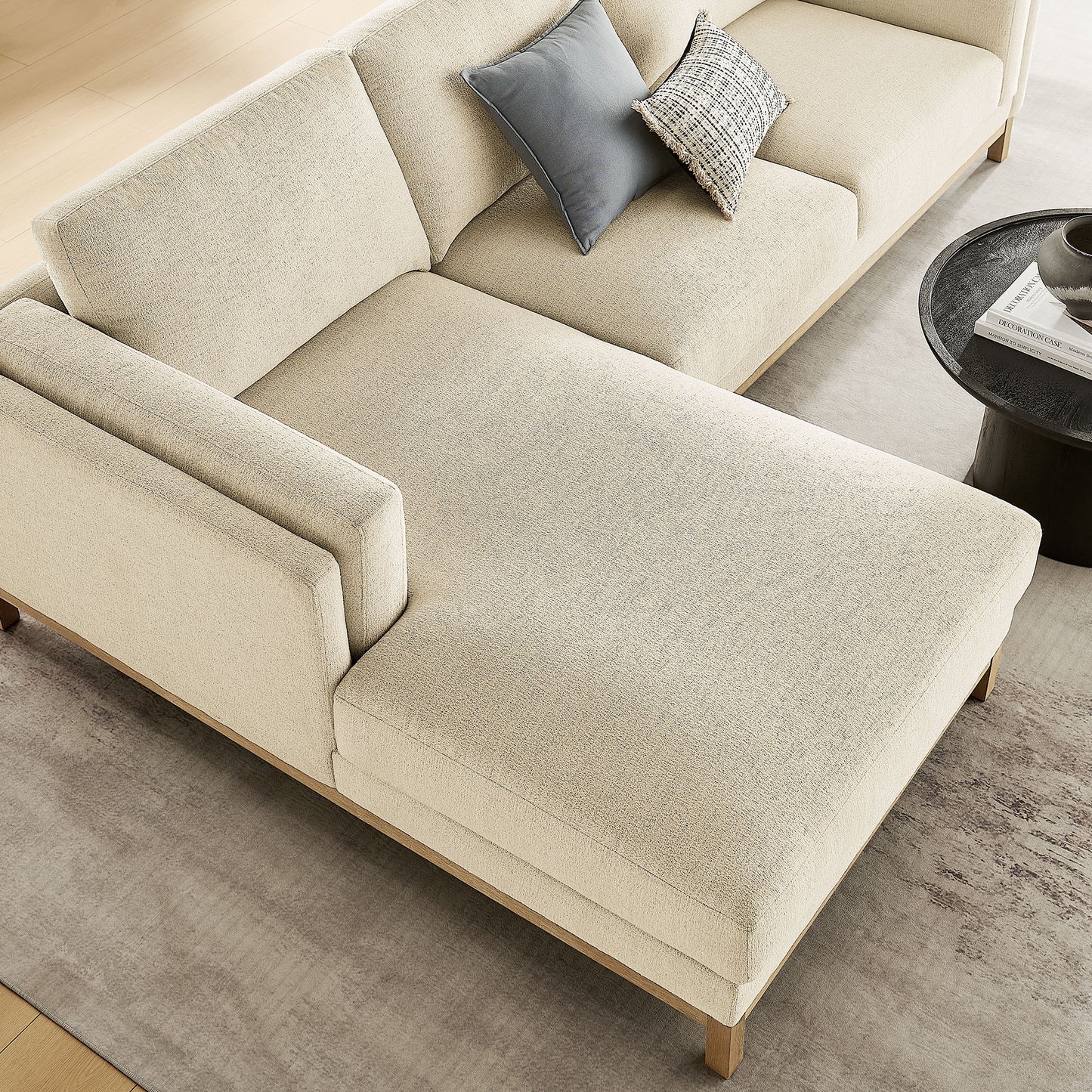 Roscoe Left-Facing Fabric Sectional Sofa with Chaise by Modway