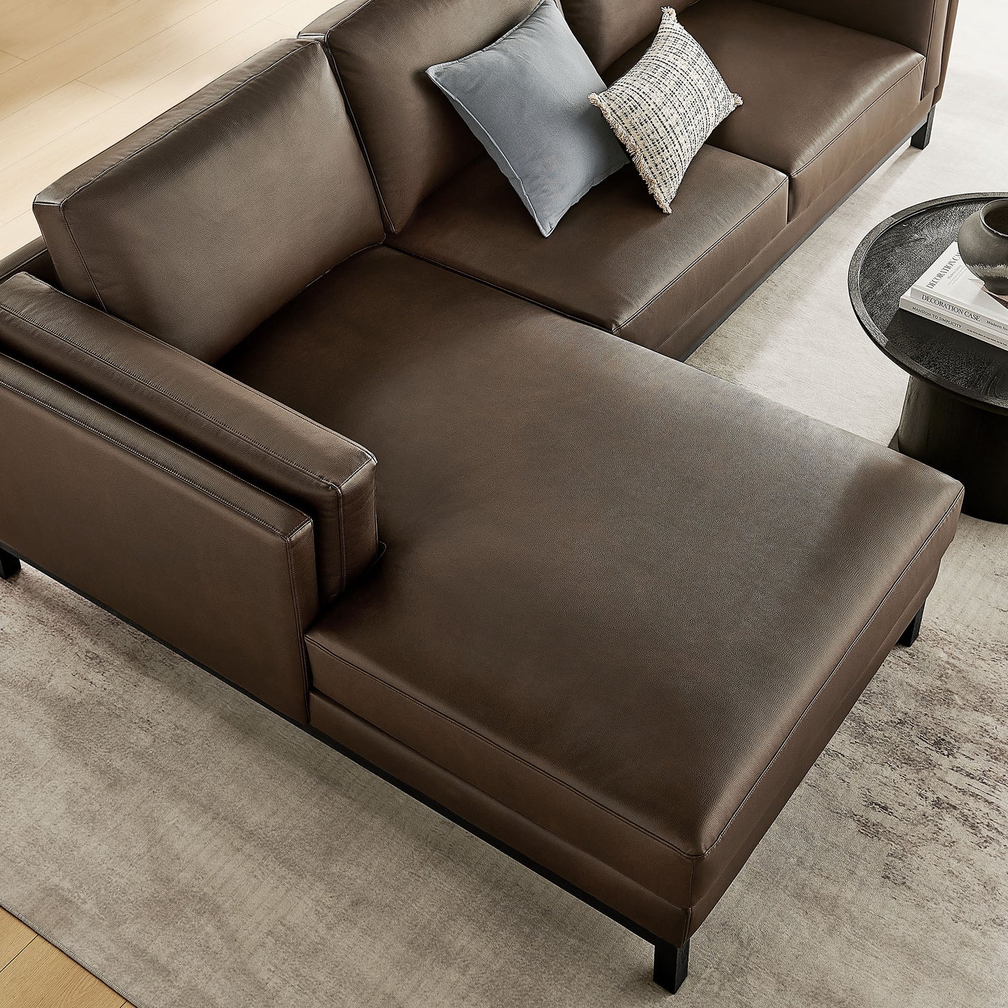 Roscoe Left-Facing Vegan Leather Sectional Sofa with Chaise by Modway